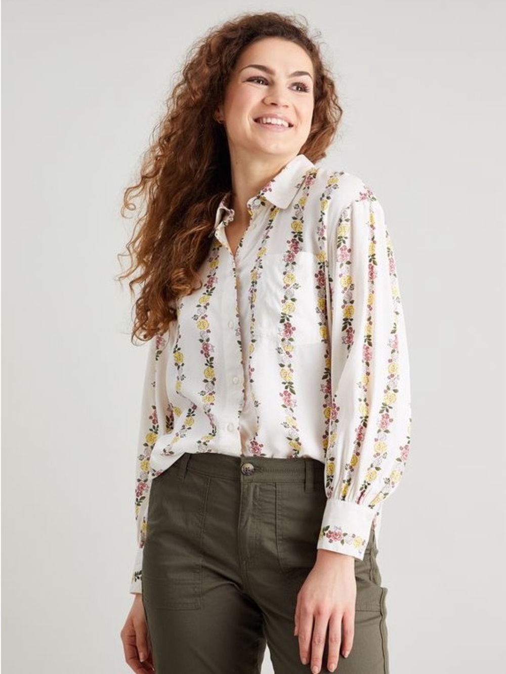 Tu by Sainsbury's Size 24 Floral Blouse Long Sleeve Cottagecore Ramantic Boho